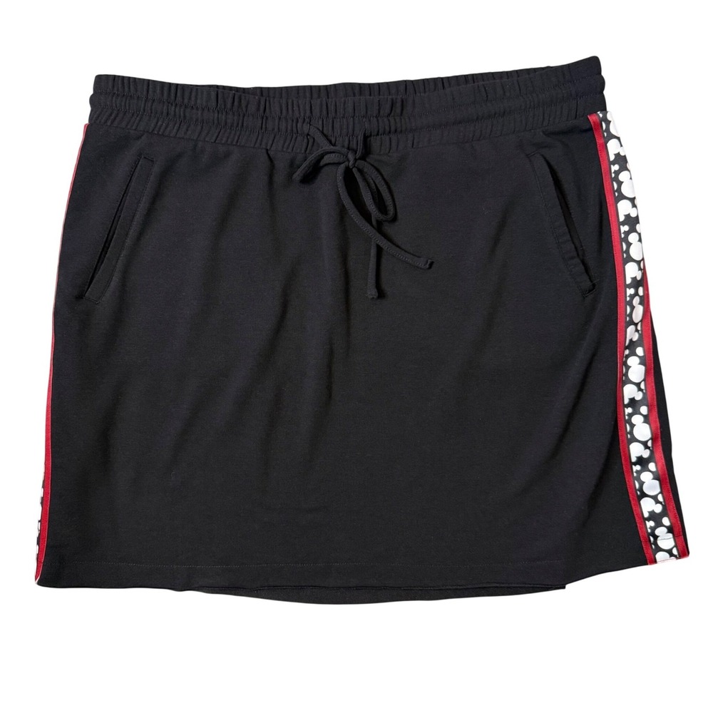 Torrid Disney Mini Skirt Size 2X Black Mickey Mouse Side Stripe Pockets Casual
